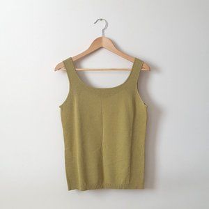 Anne Klein | Pear Green Round Neck Sweater Tank